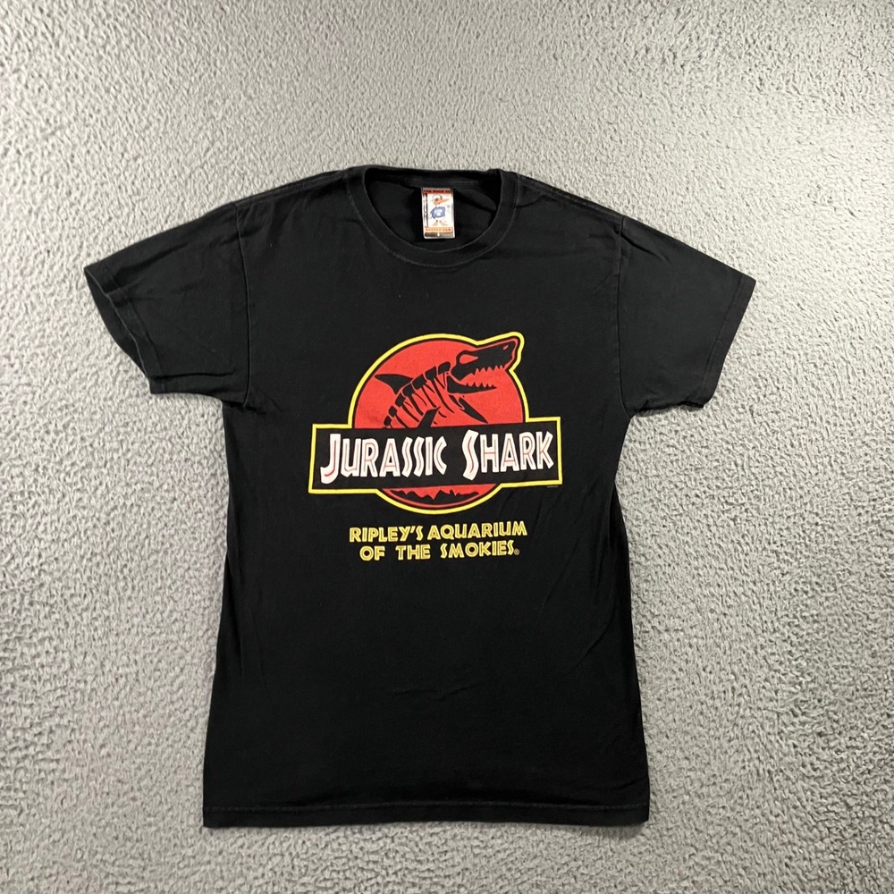 The Duck Co Jurassic Shark T Shirt‎ Mens S Ripley's Aquarium Smokies Black Tee